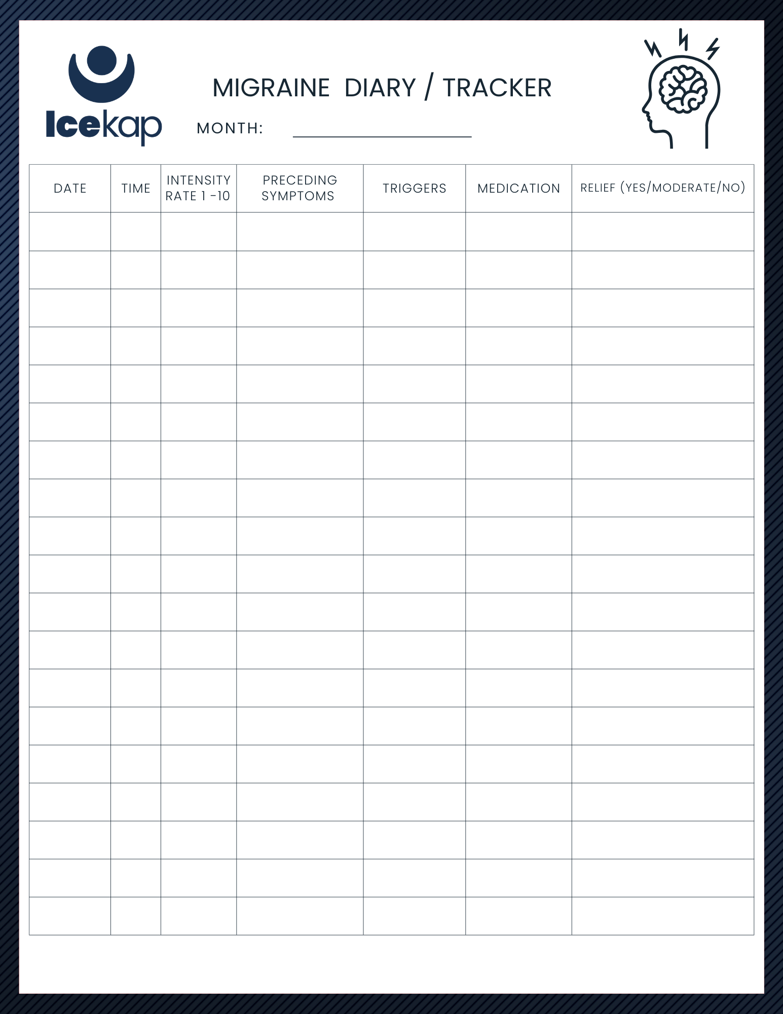 Migraine Diary/Tracker